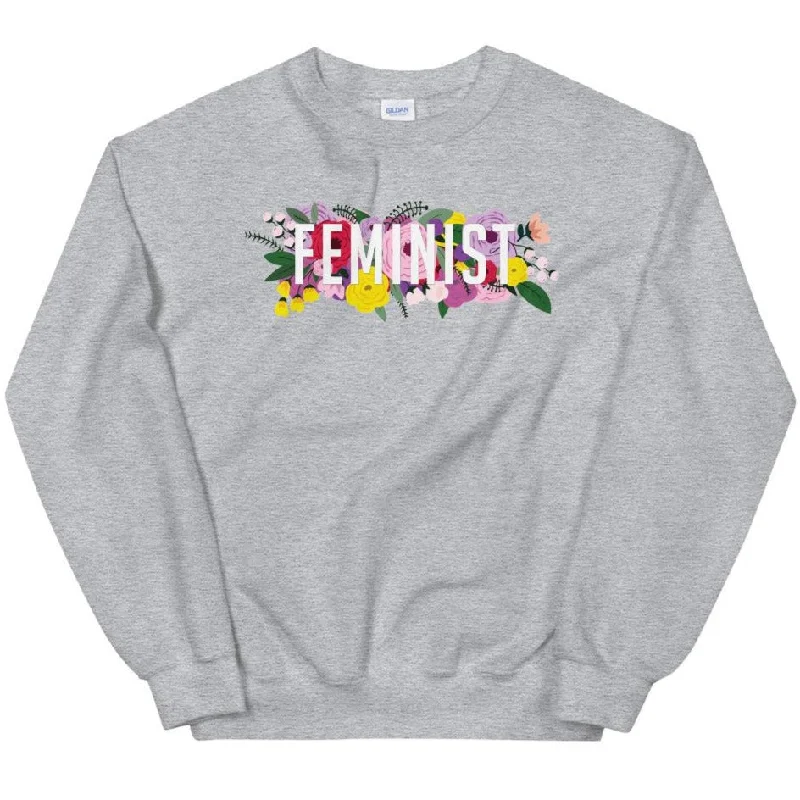 Feminist Flowers -- Sweatshirt Hoodie with Full-Zip Functional Layering