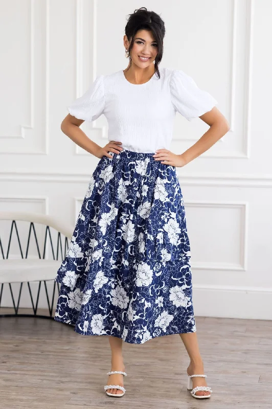 Flower Fields Maxi Skirt denim skirt durable