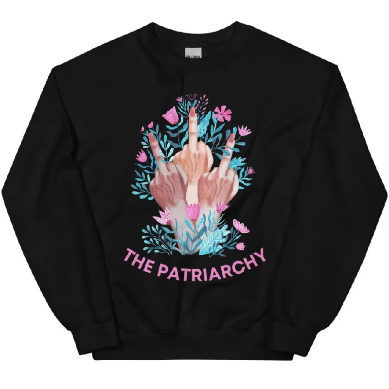 Fuck The Patriarchy -- Sweatshirt Hoodie with Hidden Zipper Minimalist Clean