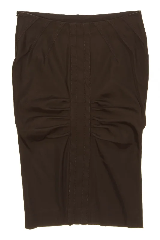 Iconic Tom Ford for Gucci - Eggplant Ruched Pencil Skirt - IT 40 denim skirt classic