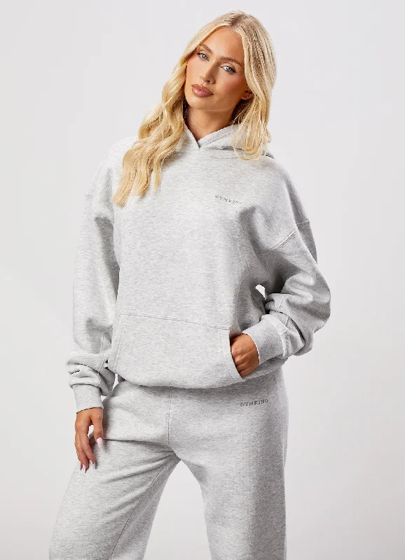 Gym King 365 Relaxed Fit Fleece Hoodie - Snow Marl Hoodie with Color Block Contrast Stylish Gym King 365 Relaxed Fit Fleece Hoodie - Snow Marl Hoodie with Color Block Contrast Stylish