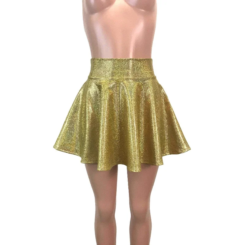 Skater Skirt - Gold Holographic patchwork skirt art