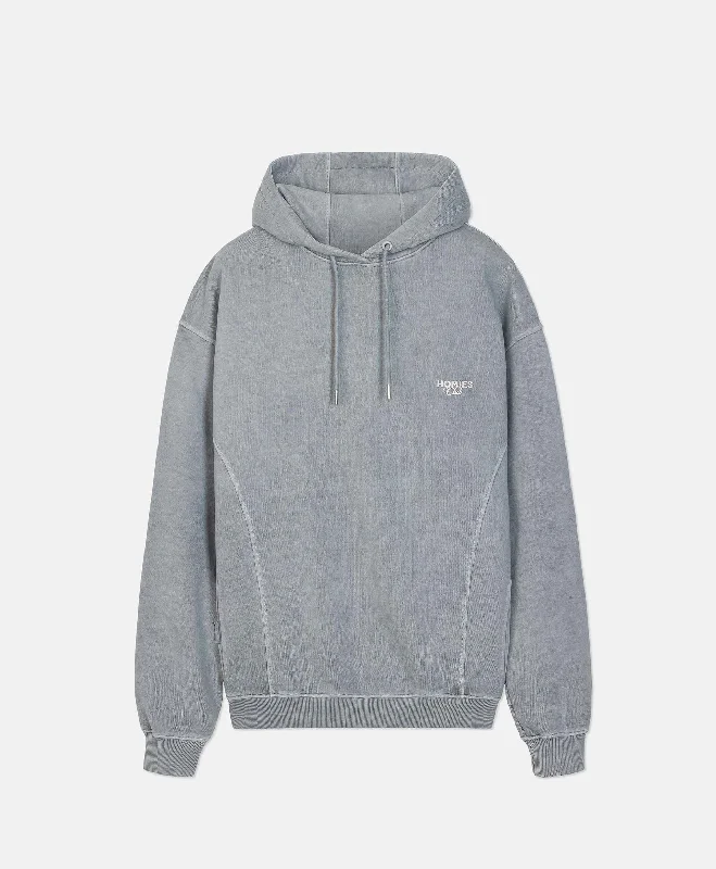 HOMIÉS CLUB HOODIE VINTAGE LIGHT GREY Hoodie with Hem Embroidery Detailed Premium