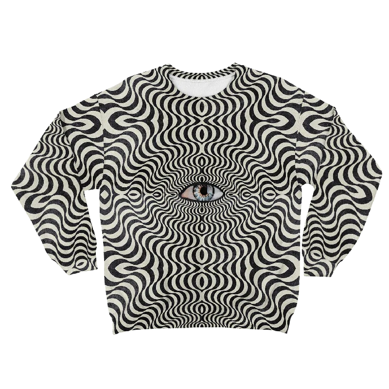 Hypnotic Eye All Over Print Unisex Sweatshirt Hoodie with Zipper Placket Modern Functional