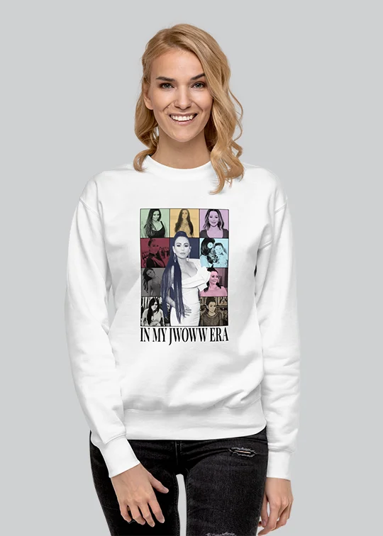 In My Jwoww Era Crewneck Sweatshirt Hoodie with Tied Waist Feminine Flattering