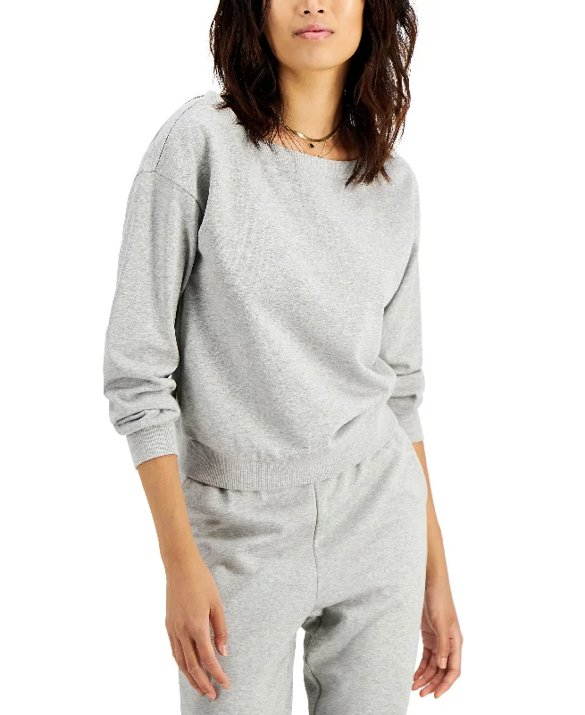 INC International Concepts Plus Size Boat Neck Sweatshirt Hoodie with Applique Textured Unique INC International Concepts Plus Size Boat Neck Sweatshirt Hoodie with Applique Textured Unique