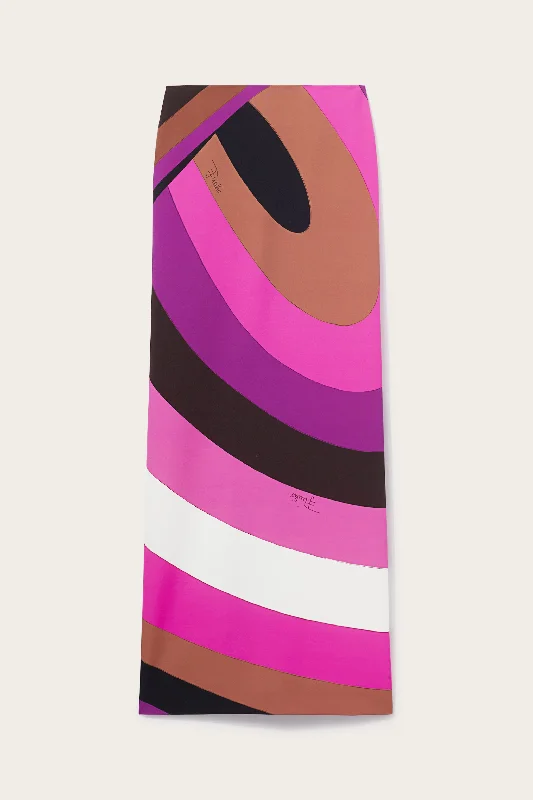 Iride-Print Skirt elastic waist skirt