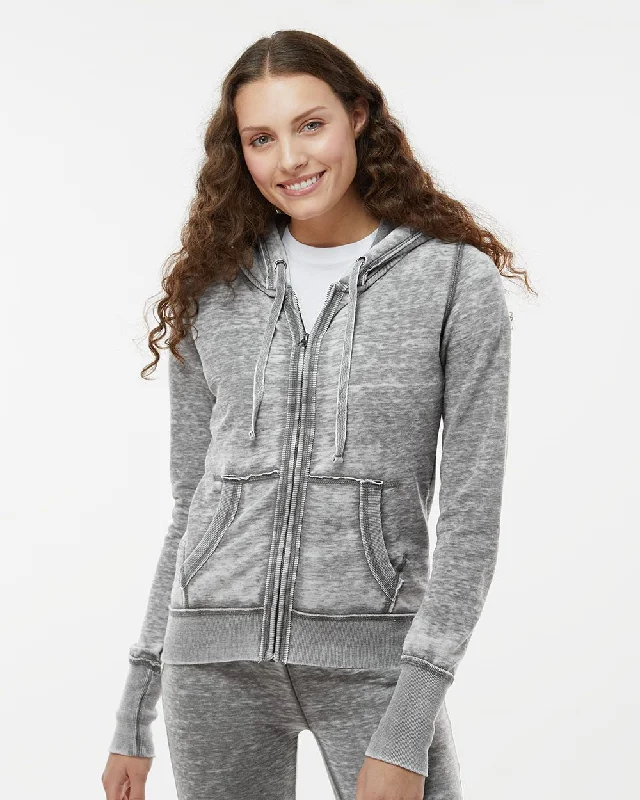 J. America Women's Zen Fleece Full-Zip Hooded Sweatshirt Hoodie Crop Top Short Trendy J. America Women's Zen Fleece Full-Zip Hooded Sweatshirt Hoodie Crop Top Short Trendy