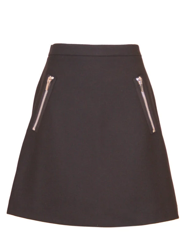 Black Wool Skirt lightweight skirt design