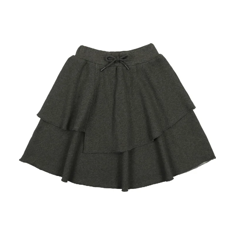 Kin And Kin Heathered Grey Layered Skirt floral skirt print