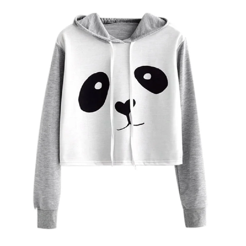 Ladies Cartoon Sweatshirt Long Sleeve Hoodie with Hood Adjustable Protection