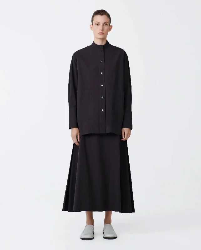 LAWSON PLEATED SKIRT / BLACK GRAPE leather skirt durable