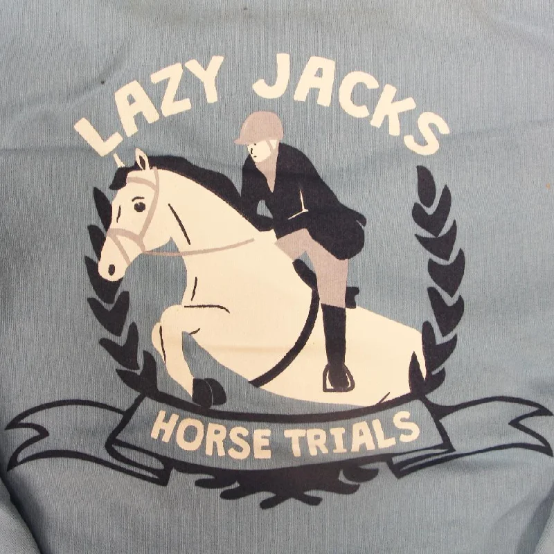 LJ3 - Ladies' 1/4 Zip Sweatshirt - Horse Trial Print - Reef Hoodie with Distressed Vintage Worn