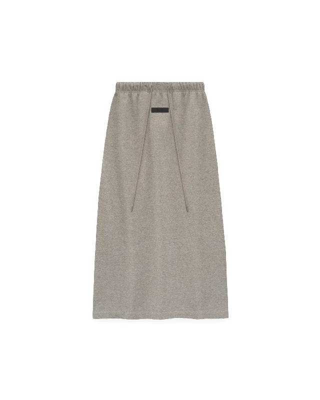 Long Skirt - Heather Grey silk skirt lustrous