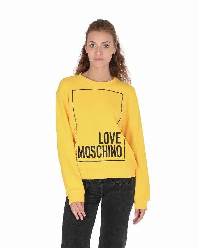 Love Moschino Womens Sweatshirt W 6 306 47 M 4055 I60 YELLOW Hoodie with Cuffed Sleeves Snug Secure Love Moschino Womens Sweatshirt W 6 306 47 M 4055 I60 YELLOW Hoodie with Cuffed Sleeves Snug Secure