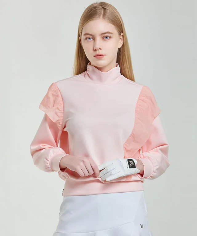 Macaron Rustel Sweatshirt - L-PINK Hoodie with Pocket Utility Practical