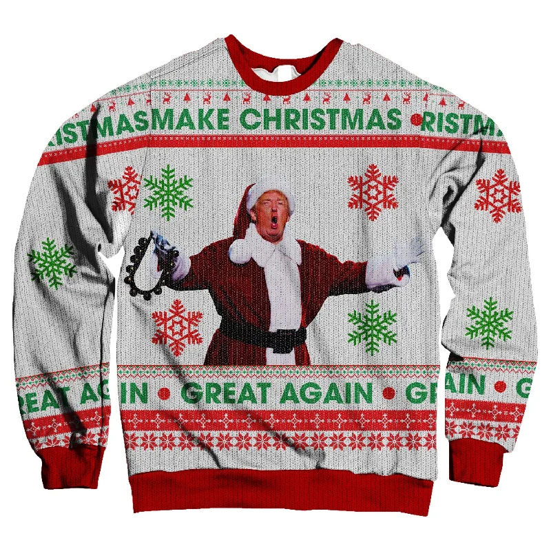 Make Christmas Great Again Unisex Sweatshirt Hoodie with Hood Adjustable Protection