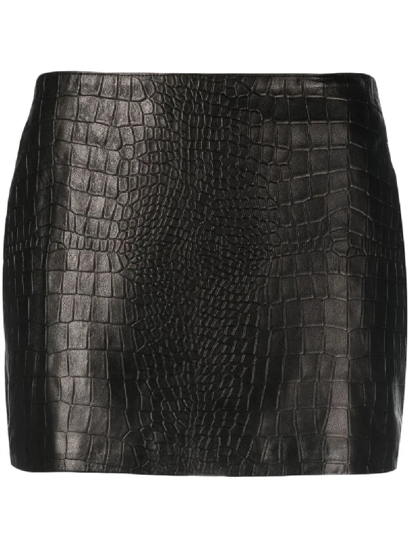 Manokhi Classic Mini Skirt leather skirt modern