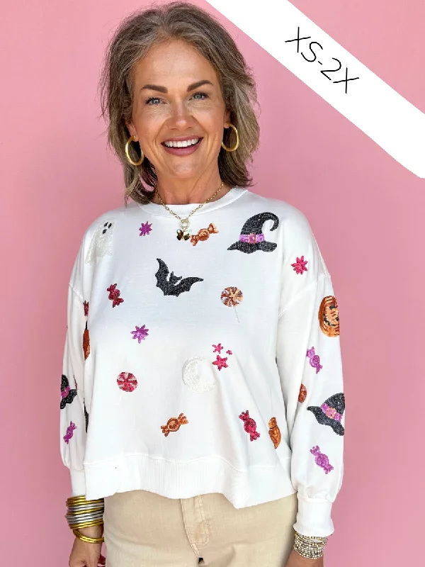 Mary Square | Millie Halloween Sweatshirt Hoodie with Slit Hem Functional Movement