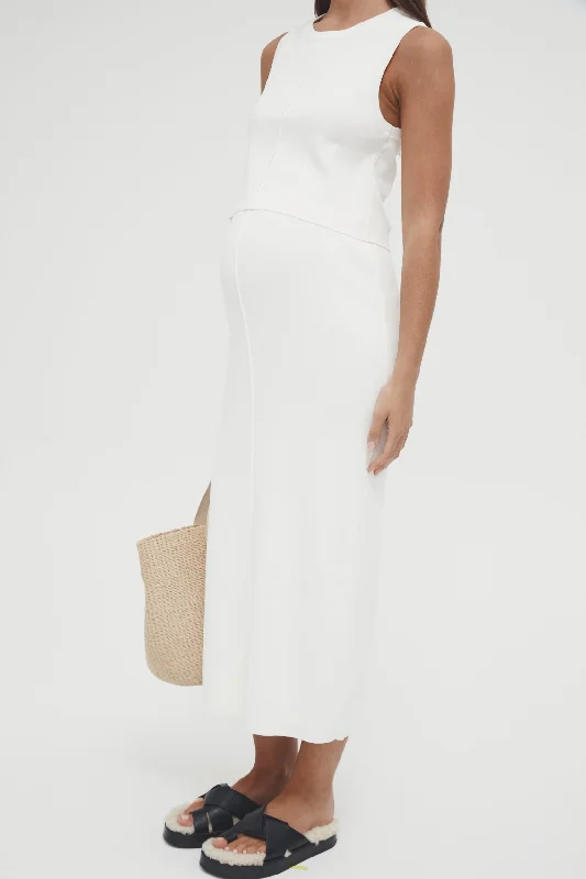 Piper Maxi Skirt (Ivory) denim skirt durable