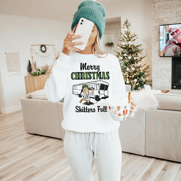 Merry Christmas Shitters Full Crewneck Sweatshirt Hoodie with Turtle Neck Cozy Winter Merry Christmas Shitters Full Crewneck Sweatshirt Hoodie with Turtle Neck Cozy Winter