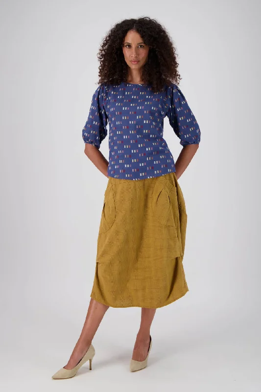 Milwaukee Textured Skirt Mustard leather skirt refined