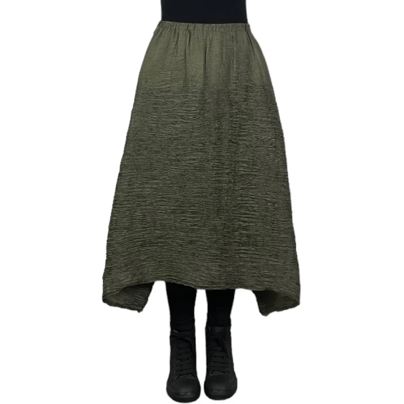 HORIZONTAL PLEAT FULL SKIRT linen skirt light