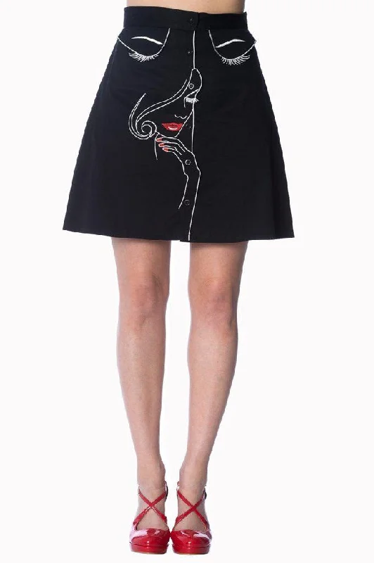 Model Face Skirt patchwork skirt art