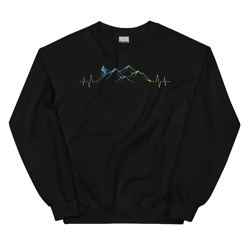 Mountainbiker Auf Berg - Sweatshirt (Unisex) Hoodie with Cropped Fit Short Trendy