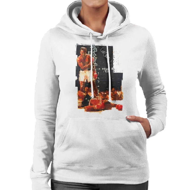 Muhammad Ali Sonny Liston Knockout Women's Hooded Sweatshirt Hoodie with Hem Fringe Bohemian Relaxed Muhammad Ali Sonny Liston Knockout Women's Hooded Sweatshirt Hoodie with Hem Fringe Bohemian Relaxed