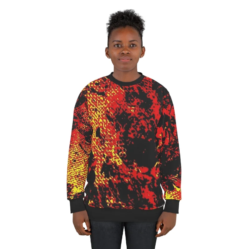 "Mystic Cube" (Cosmic Fusion - Persimmon) - Unisex Sweatshirt Hoodie with Longline Fit Extended Stylish "Mystic Cube" (Cosmic Fusion - Persimmon) - Unisex Sweatshirt Hoodie with Longline Fit Extended Stylish