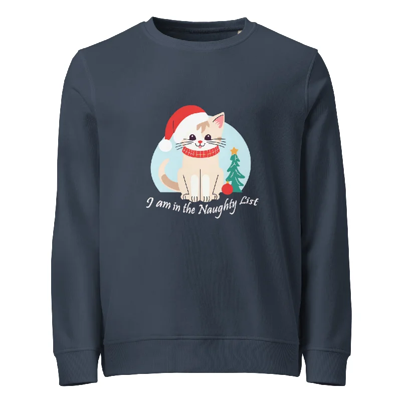 Naughty Kitty Graphics Organic Sweatshirt Hoodie with Hem Embroidery Detailed Premium Naughty Kitty Graphics Organic Sweatshirt Hoodie with Hem Embroidery Detailed Premium