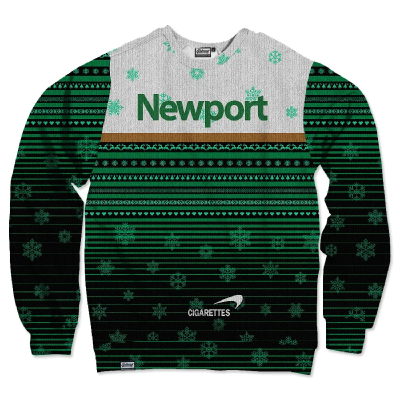Newport Christmas Unisex Sweatshirt Hoodie with Hem Embroidery Detailed Premium
