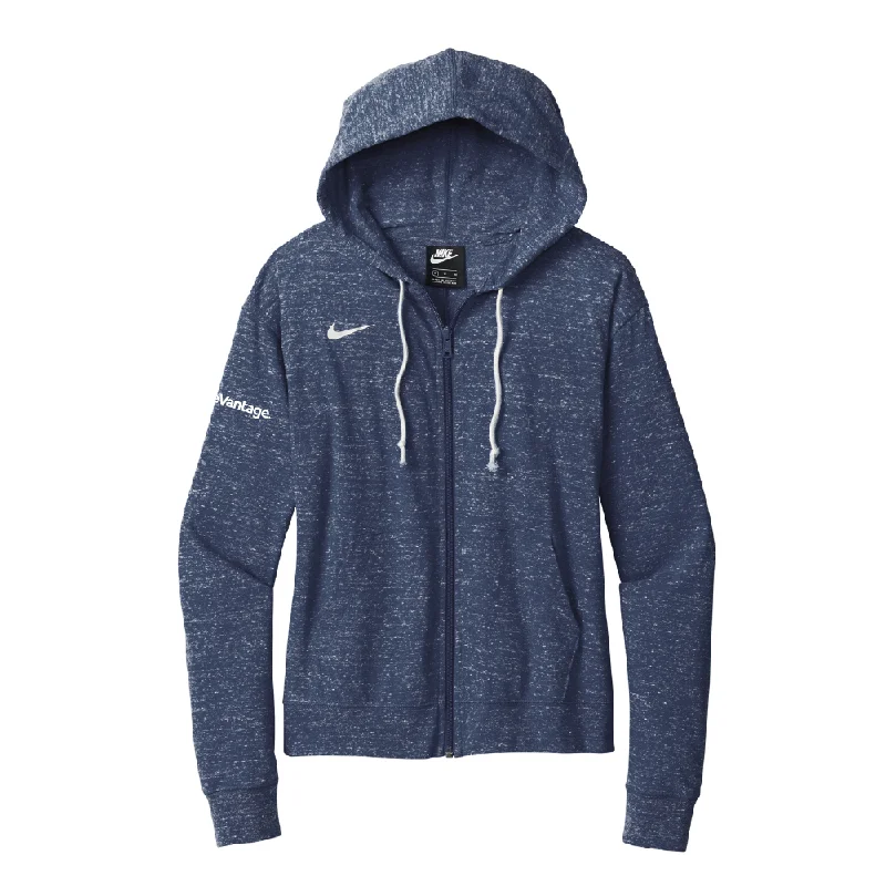 Nike Ladies Gym Vintage Full-Zip Hoodie Hoodie with Color Block Contrast Stylish