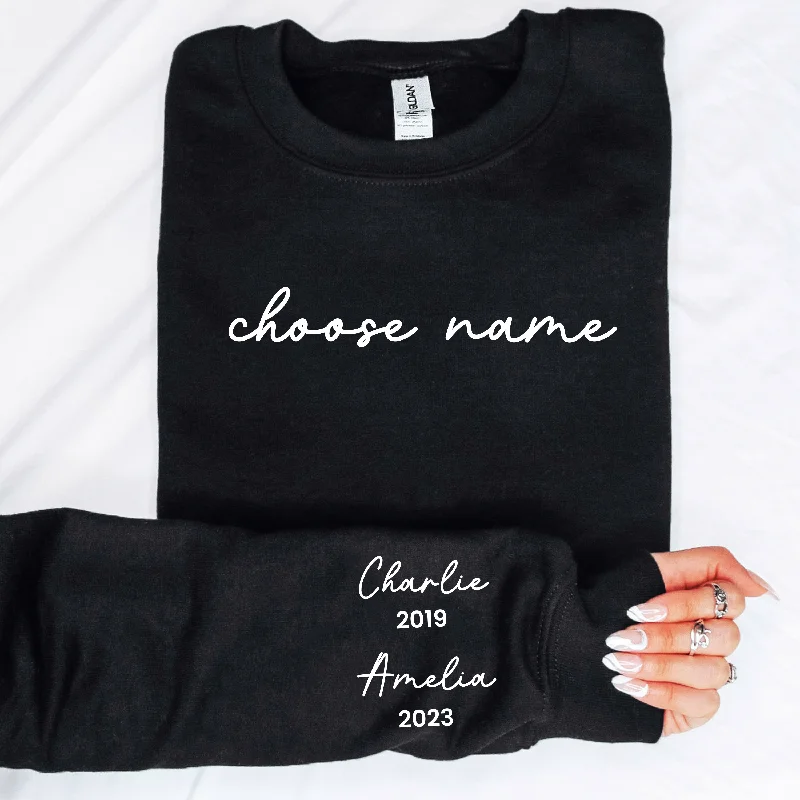 On My Sleeve Choose Your Name Personalised Sweatshirt Hoodie with Bell Sleeves Flared Feminine On My Sleeve Choose Your Name Personalised Sweatshirt Hoodie with Bell Sleeves Flared Feminine