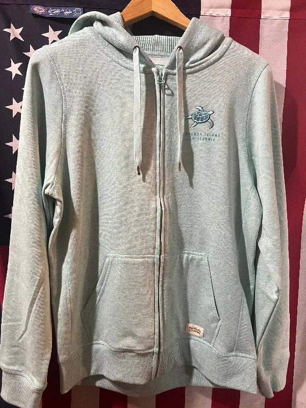 Pacific Creations Ladies Zip Hoodie- Ocean Turtle BSS Hoodie with Velcro Closure Adjustable Secure