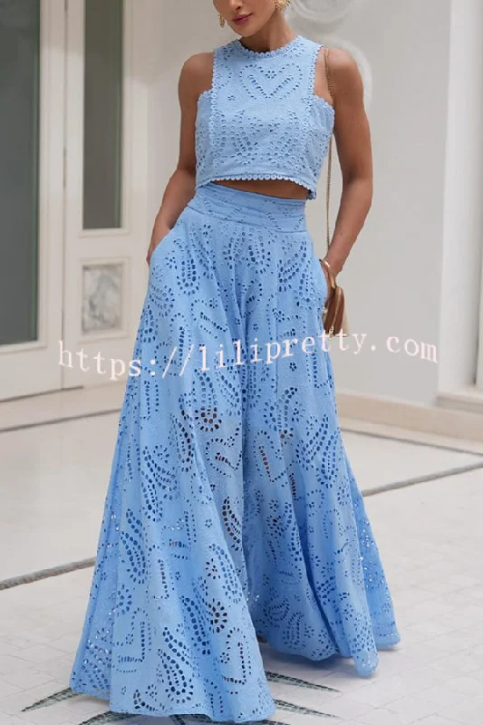 Paris Dreaming Embroidered Lace High Rise Elastic Waist Pocketed Maxi Skirt chiffon skirt floaty