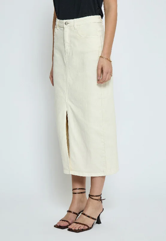 PC7719 Fione Long Skirt - Seedpearl cashmere skirt fine