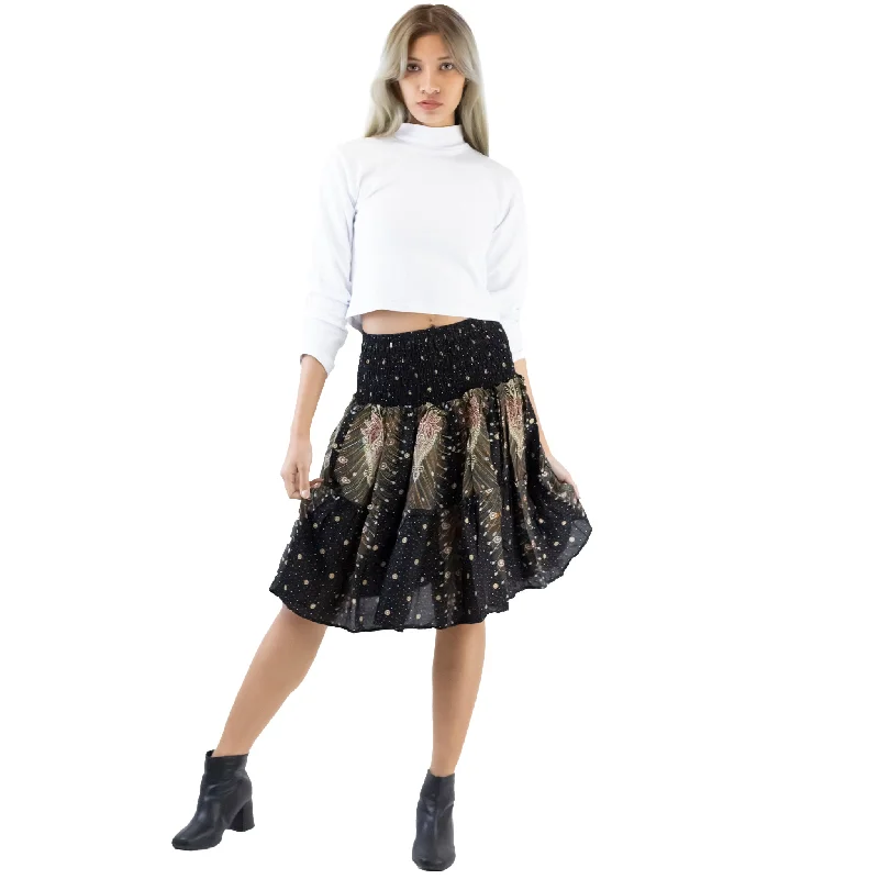 Peacock Women's Skirt in Black White SK0090 020007 06 summer skirt style