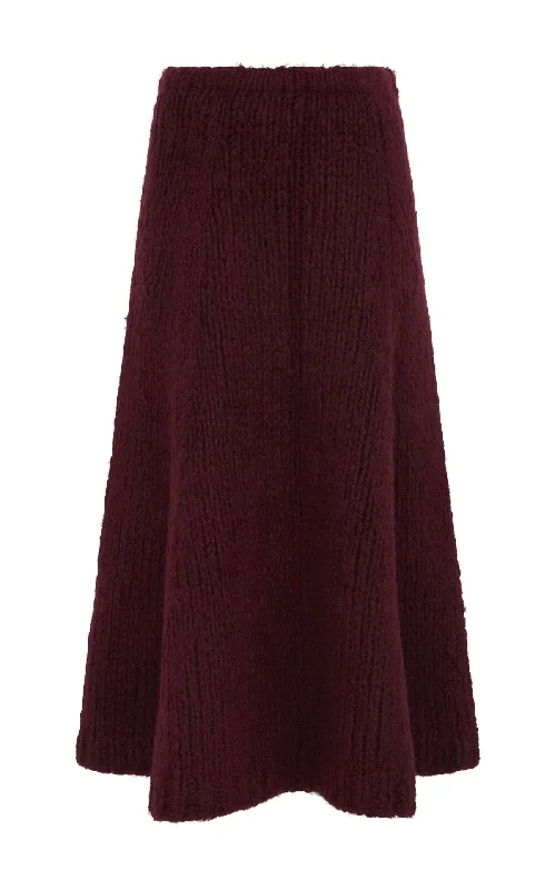 Peres Knit Midi Skirt in Dip Dye Sunrise Welfat Cashmere high waist skirt