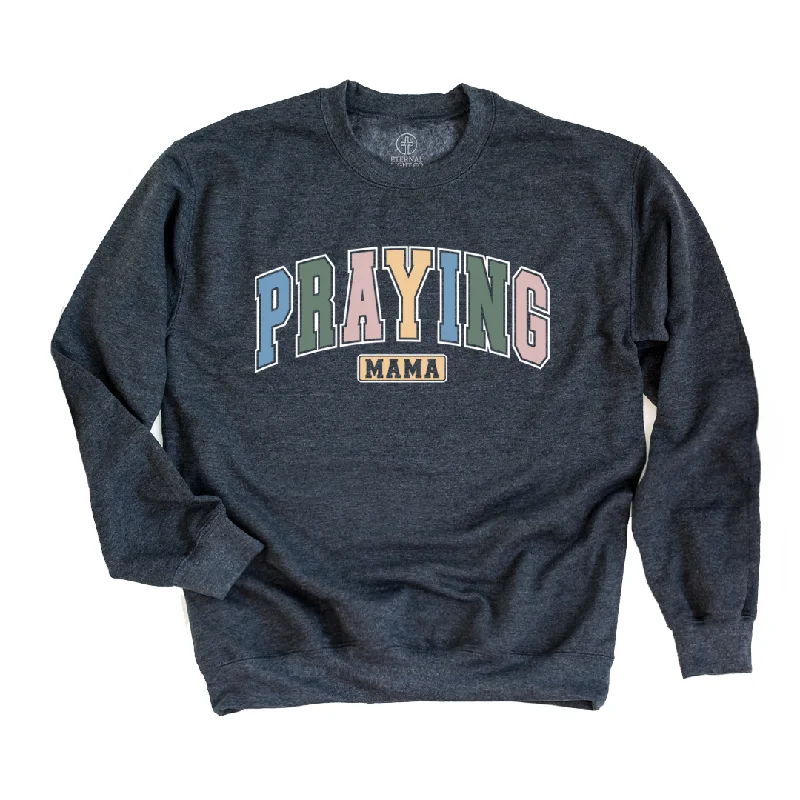 Praying Mama Multi Sweatshirt Hoodie with Distressed Vintage Worn