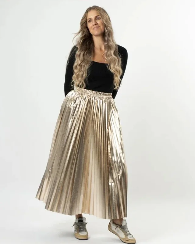 Stella and Gemma Casete Skirt Gold zip skirt side