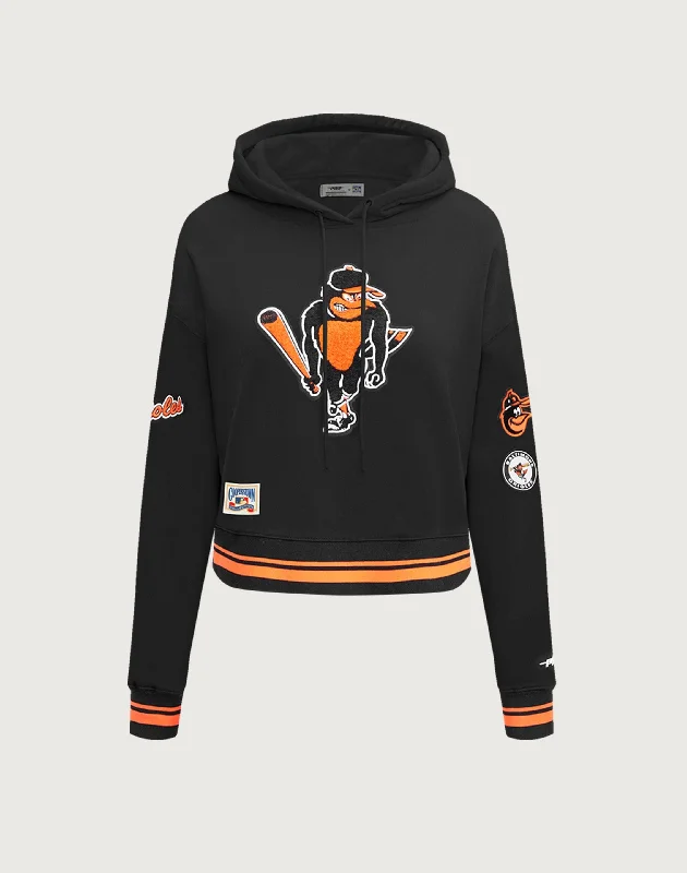 Pro Standard Baltimore Orioles Retro Classic Rib Cropped Hoodie Hoodie with Button Classic Timeless Pro Standard Baltimore Orioles Retro Classic Rib Cropped Hoodie Hoodie with Button Classic Timeless