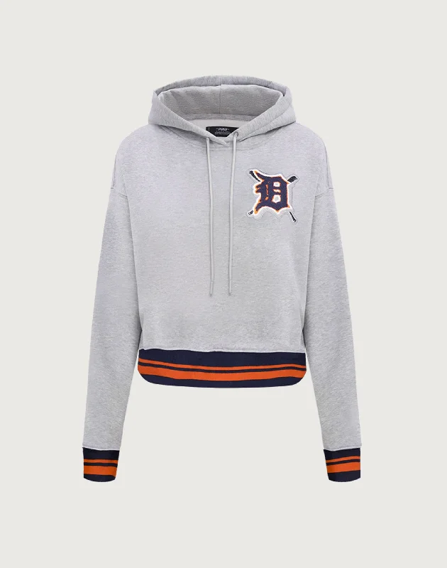 Pro Standard Detroit Tigers Mashup Rib Cropped Hoodie Hoodie with Mesh Breathable Sporty