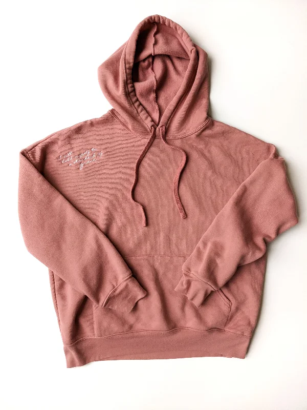 READY-TO-SHIP *NEW* embroidered Mauve Hoodie- multiple sizes Hoodie with Side Slits Relaxed Casual