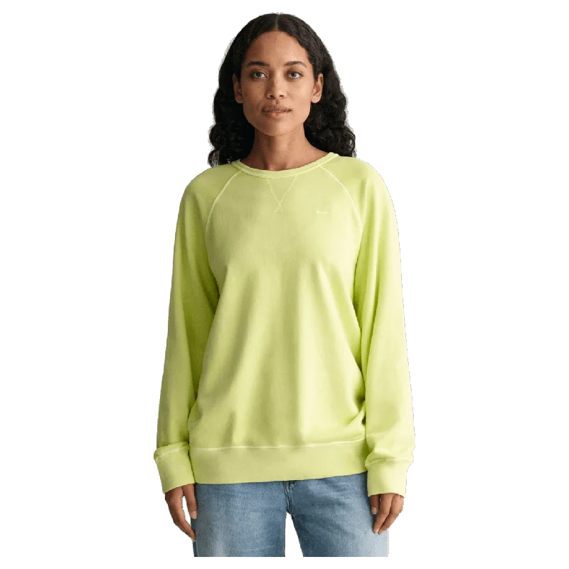 GANT Sun-faded Crew Neck Sweatshirt Hoodie with Back Slit Movement Comfort