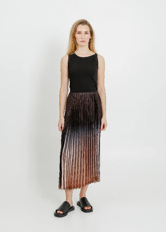 RILO PLEAT SKIRT / CHARCOAL-BEIGE lace skirt romantic