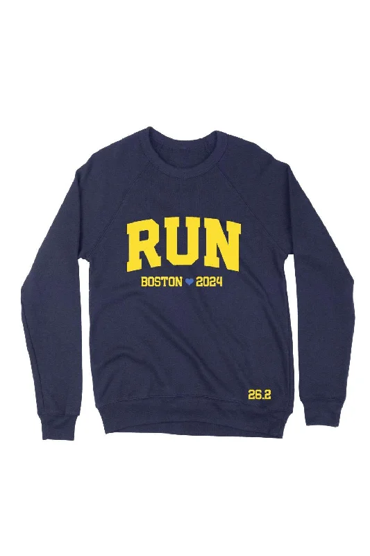 RUN Boston 2024 Sweatshirt Hoodie with Strings Custom Fit Adjustable