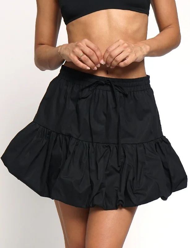 Balloon Mini Skirt, Black velvet skirt sumptuous