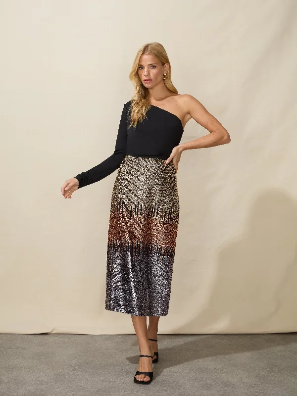 Ombre Sequin Skirt spandex blend skirt